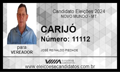 Candidato CARIJÓ 2024 - NOVO MUNDO - Eleições