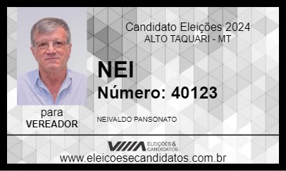 Candidato NEI 2024 - ALTO TAQUARI - Eleições