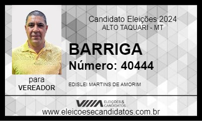 Candidato BARRIGA 2024 - ALTO TAQUARI - Eleições