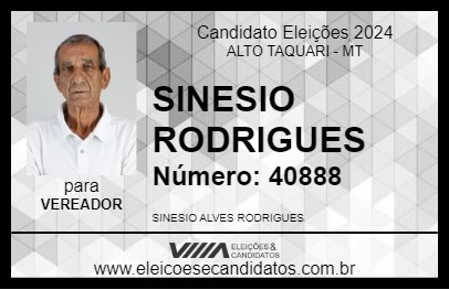 Candidato SINESIO RODRIGUES 2024 - ALTO TAQUARI - Eleições