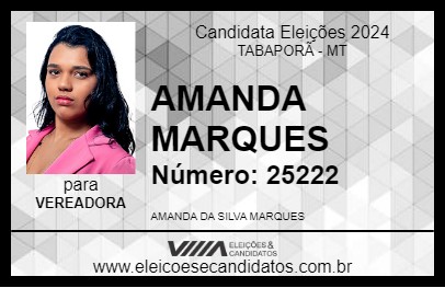 Candidato AMANDA MARQUES 2024 - TABAPORÃ - Eleições