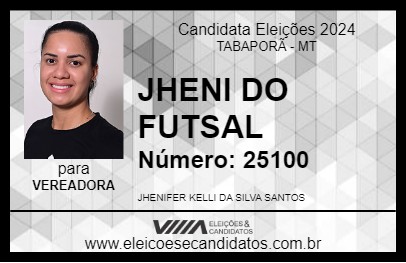 Candidato JHENI DO FUTSAL 2024 - TABAPORÃ - Eleições