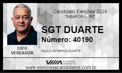 Candidato SGT DUARTE 2024 - TABAPORÃ - Eleições