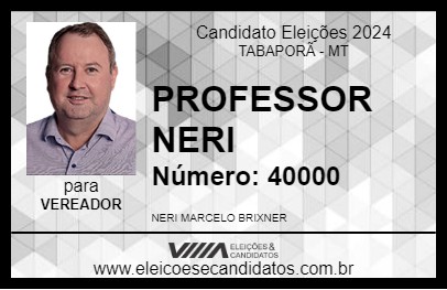 Candidato PROFESSOR NERI 2024 - TABAPORÃ - Eleições