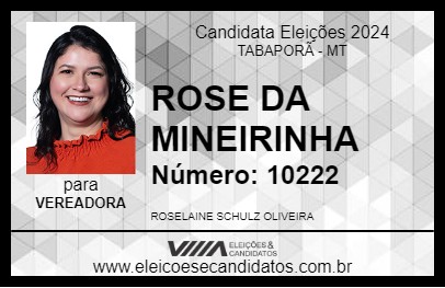 Candidato ROSE DA MINEIRINHA 2024 - TABAPORÃ - Eleições