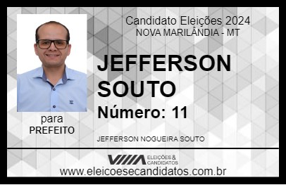 Candidato JEFFERSON SOUTO 2024 - NOVA MARILÂNDIA - Eleições