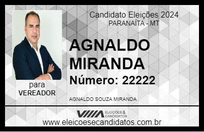 Candidato AGNALDO MIRANDA 2024 - PARANAÍTA - Eleições