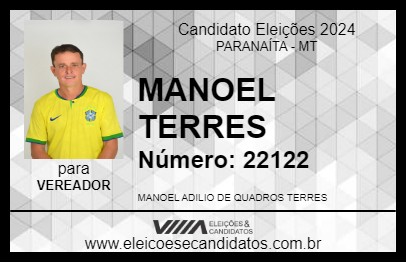 Candidato MANOEL TERRES 2024 - PARANAÍTA - Eleições