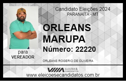 Candidato ORLEANS MARUPA 2024 - PARANAÍTA - Eleições