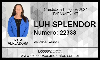 Candidato LUH SPLENDOR 2024 - PARANAÍTA - Eleições