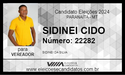 Candidato SIDINEI CIDO 2024 - PARANAÍTA - Eleições