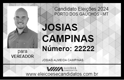 Candidato JOSIAS CAMPINAS 2024 - PORTO DOS GAÚCHOS - Eleições