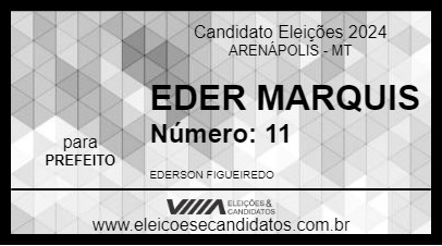 Candidato EDER MARQUIS 2024 - ARENÁPOLIS - Eleições