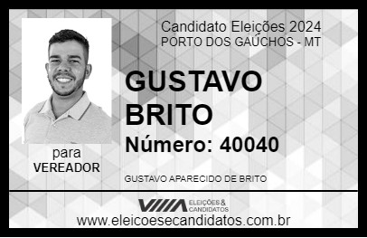 Candidato GUSTAVO BRITO 2024 - PORTO DOS GAÚCHOS - Eleições