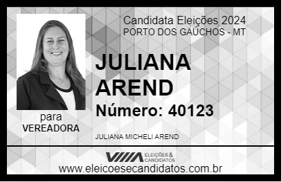 Candidato JULIANA AREND 2024 - PORTO DOS GAÚCHOS - Eleições