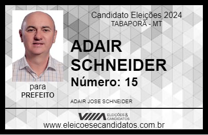 Candidato ADAIR SCHNEIDER 2024 - TABAPORÃ - Eleições