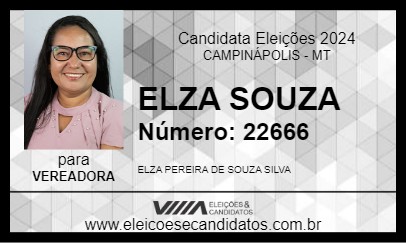 Candidato ELZA SOUZA 2024 - CAMPINÁPOLIS - Eleições