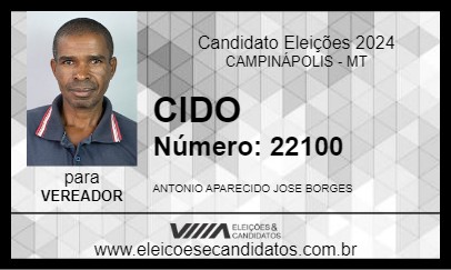 Candidato CIDO 2024 - CAMPINÁPOLIS - Eleições