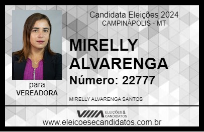 Candidato MIRELLY ALVARENGA 2024 - CAMPINÁPOLIS - Eleições