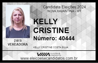 Candidato KELLY CRISTIANE 2024 - NOVA XAVANTINA - Eleições