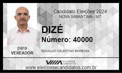 Candidato DIZÉ 2024 - NOVA XAVANTINA - Eleições