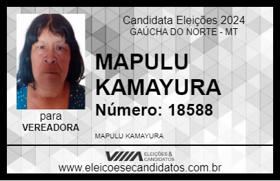 Candidato MAPULU KAMAYURA 2024 - GAÚCHA DO NORTE - Eleições