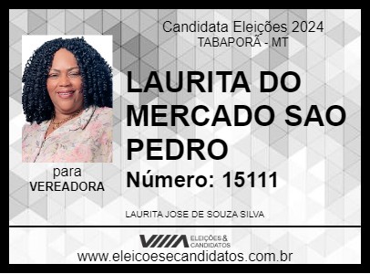 Candidato LAURITA DO MERCADO SAO PEDRO 2024 - TABAPORÃ - Eleições