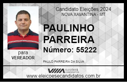 Candidato PAULINHO PARREIRA 2024 - NOVA XAVANTINA - Eleições