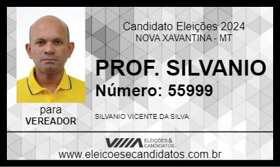 Candidato PROF. SILVANIO 2024 - NOVA XAVANTINA - Eleições