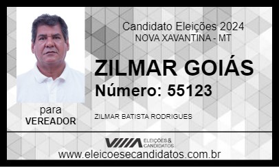 Candidato ZILMAR GOIÁS 2024 - NOVA XAVANTINA - Eleições