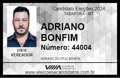 Candidato ADRIANO BONFIM 2024 - TABAPORÃ - Eleições