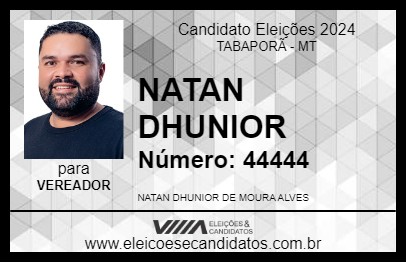 Candidato NATAN DHUNIOR 2024 - TABAPORÃ - Eleições