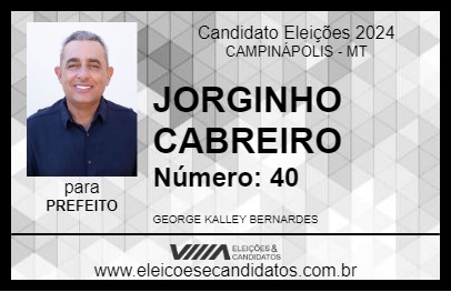 Candidato JORGINHO CABREIRO 2024 - CAMPINÁPOLIS - Eleições