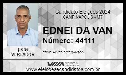 Candidato EDNEI DA VAN 2024 - CAMPINÁPOLIS - Eleições