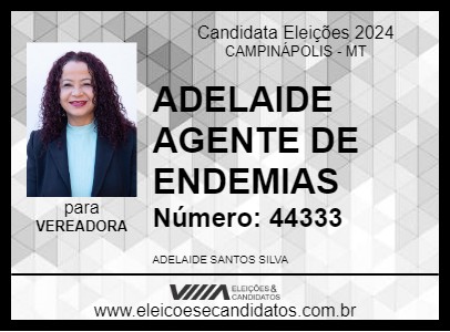 Candidato ADELAIDE AGENTE DE ENDEMIAS 2024 - CAMPINÁPOLIS - Eleições