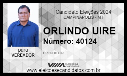 Candidato ORLINDO UIRE 2024 - CAMPINÁPOLIS - Eleições