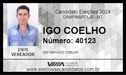 Candidato IGO COELHO 2024 - CAMPINÁPOLIS - Eleições