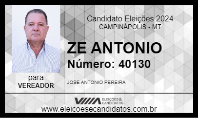 Candidato ZE ANTONIO 2024 - CAMPINÁPOLIS - Eleições