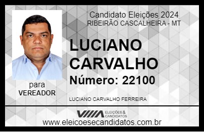 Candidato LUCIANO CARVALHO 2024 - RIBEIRÃO CASCALHEIRA - Eleições