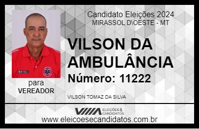 Candidato VILSON DA AMBULÂNCIA 2024 - MIRASSOL D\OESTE - Eleições