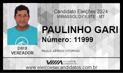 Candidato PAULINHO GARI 2024 - MIRASSOL D\OESTE - Eleições