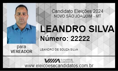 Candidato LEANDRO SILVA 2024 - NOVO SÃO JOAQUIM - Eleições