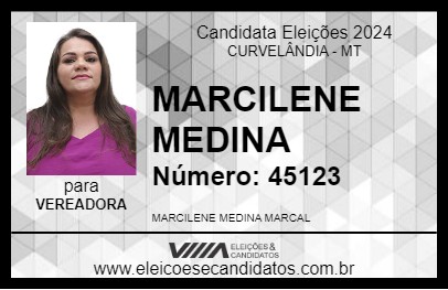 Candidato MARCILENE MEDINA 2024 - CURVELÂNDIA - Eleições