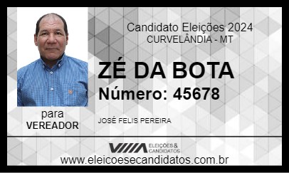 Candidato ZÉ DA BOTA 2024 - CURVELÂNDIA - Eleições