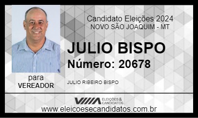 Candidato JULIO BISPO 2024 - NOVO SÃO JOAQUIM - Eleições