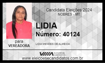 Candidato LIDIA 2024 - NOBRES - Eleições