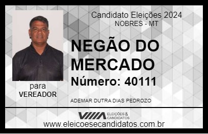 Candidato NEGÃO DO MERCADO 2024 - NOBRES - Eleições