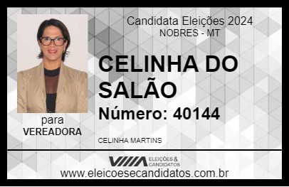 Candidato CELINHA DO SALÃO 2024 - NOBRES - Eleições