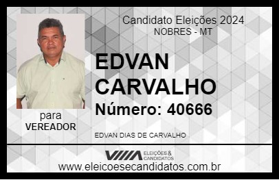 Candidato EDVAN CARVALHO 2024 - NOBRES - Eleições