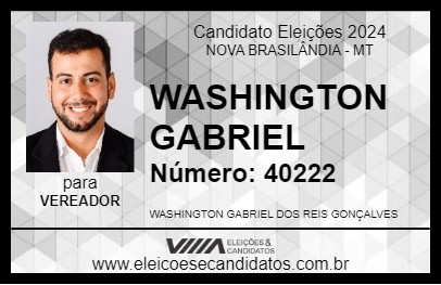 Candidato WASHINGTON GABRIEL 2024 - NOVA BRASILÂNDIA - Eleições